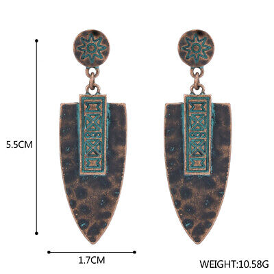 Earrings Ethnic Studs Design Antique Boho Ethno Copper/Turquoise Egyptian 2