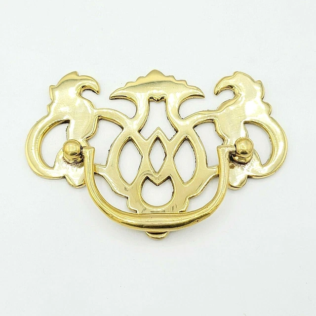 2 7/8” Drawer Pulls Chippendale Bail Handle Solid Brass Vintage Style