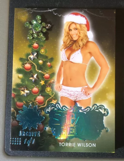 2019 Benchwarmer TORRIE WILSON Holiday STAR GEMS 🎄 Jewel Blue #1/1 WWE Diva 💗