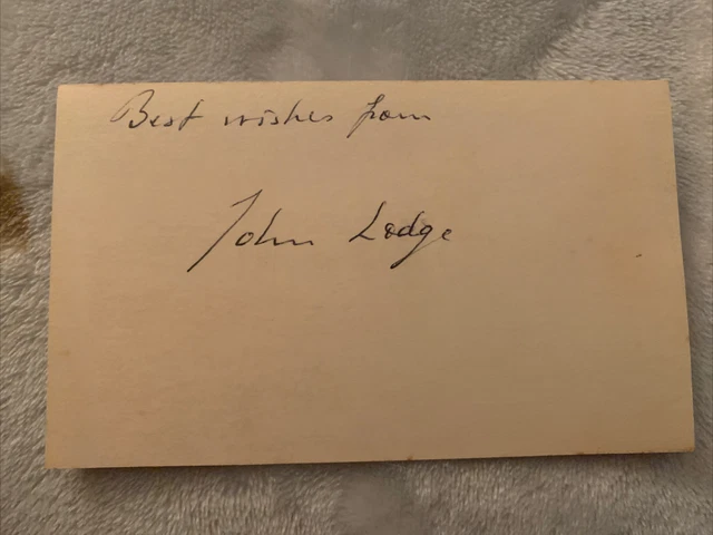 John Davis Lodge Autographed Index Card No COA