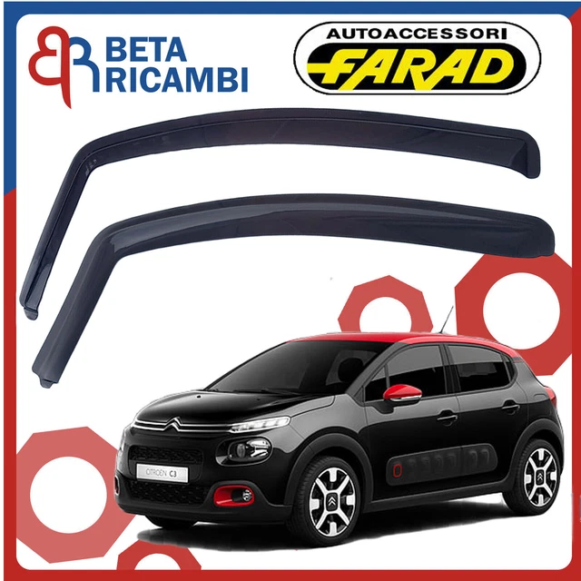 J&J Automotive | Deflettori D'Aria Antiturbo Per C3 2002-2009, Set Di 4 Pz, Nero, Antivento, Antipioggia, Fume' Oscurati - Foto 12