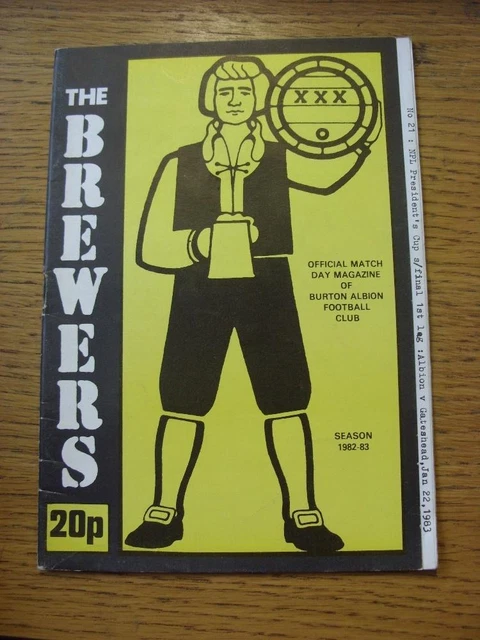 22/01/1983 NORTHERN PREMIER League Cup SemiFinal Burton Albion v