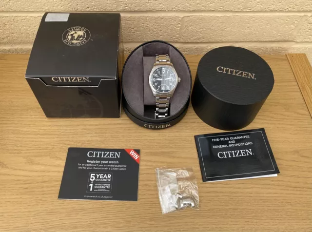 Boxed Citizen Eco-Drive Mens Watch E111-So73421 Military Style