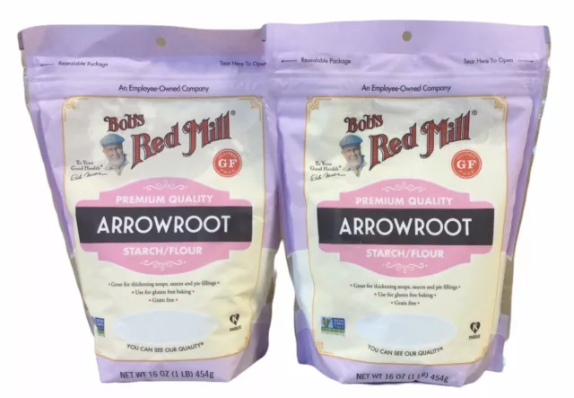 2Pk Bob’s Red Mill Premium Quality Arrowroot Starch 16oz Bags Gluten Free(I2)