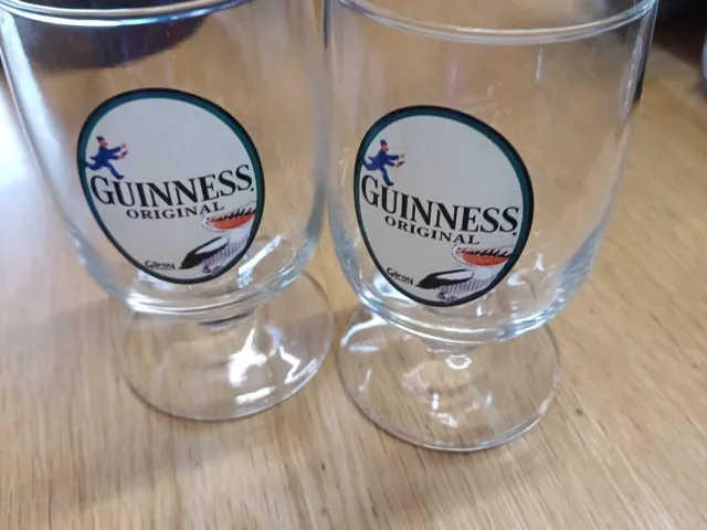 Pair Of Vintage Guinness Special Edition  Original I/2 Pint Glasses,I