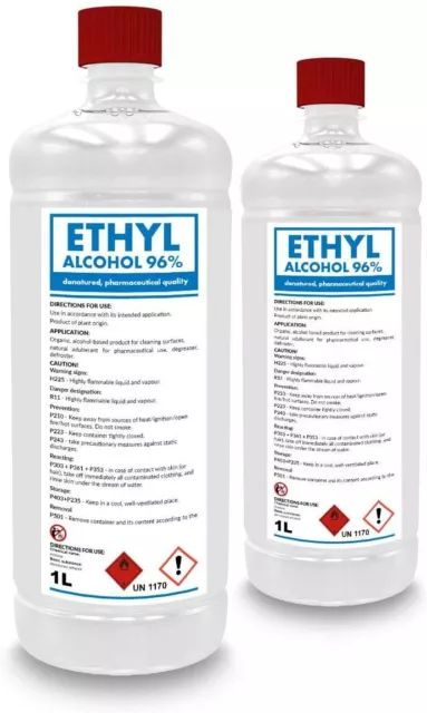 Ethanol Ethyl Alcohol 96% rectified denatured Shipping Free Organic Alcohol Base