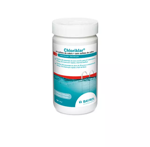 CHLORIKLAR® 1 KG Pastillas efervescentes de 20 g para el tratamiento de choque