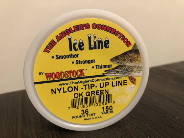 WOODSTOCK ICE FISHING Tip Up Line- Braided Nylon - 36lb Test - Green $13.75  - PicClick