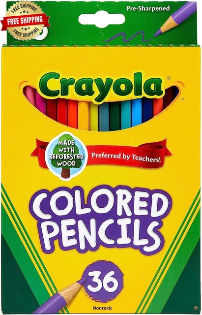 Lápices de colores (36 quilates), juego de lápices para niños, suministros de arte, ideal para libros para colorear