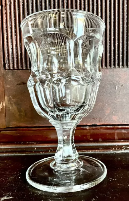 Fine Antique EAPG Ashburton Flint Glass Goblet, New England, Circa 1855