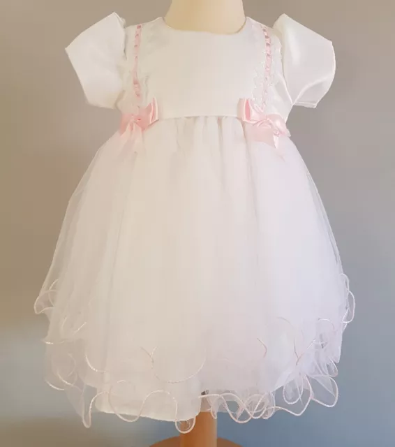 Baby girls spanish traditional style party occasion dress white,satin 12-18month