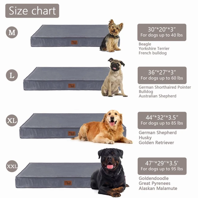 Hygge Hush Dog Bed Orthopedic Memory Foam Pet Bed 30x20/47x29" for All Size Dog
