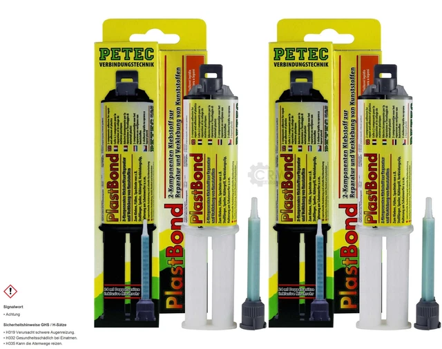 2x Petec Plastbond 24 ml Doppelspritze SB-Karte