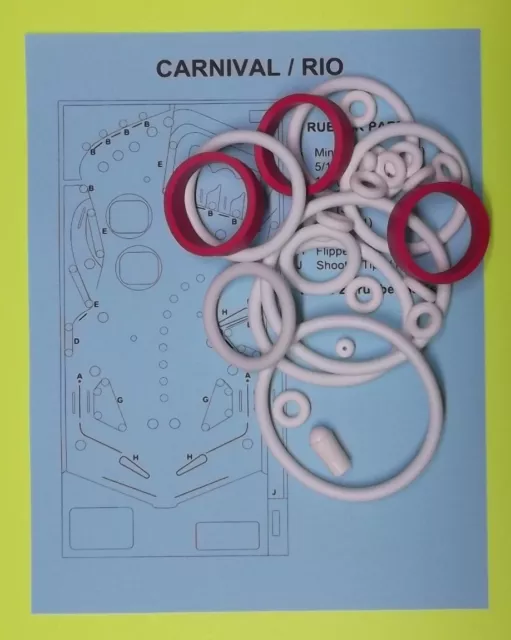 1977 Playmatic Rio / Carnival Pinball Machine Rubber Ring Kit