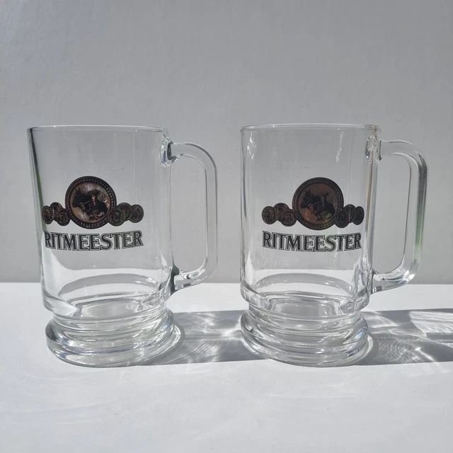 Juego de 2 cisternas de vidrio coleccionables con logotipo de tabaco RITMEESTER