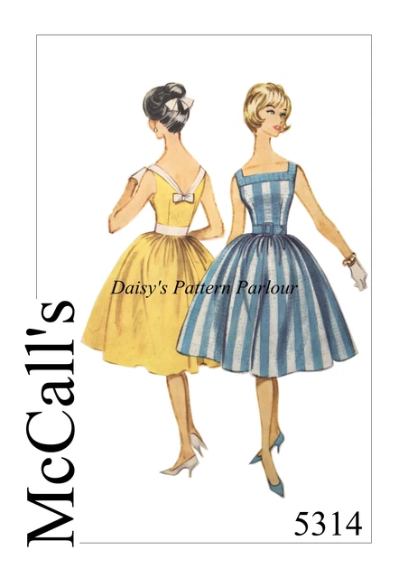 Vintage Sewing Pattern 1950s Full Skirt Swing Dress Rockabilly McCalls 5314 1950