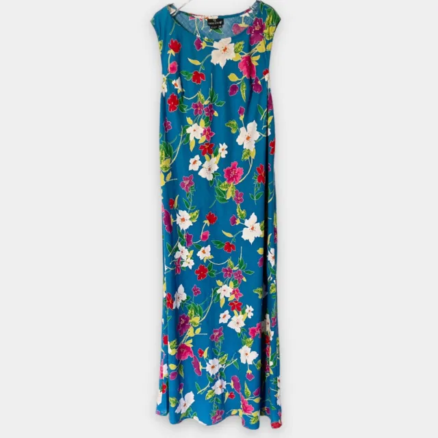 Carole Little Womens Dress Linen Blend Bright Tropical Bias Cut Maxi Plus Sz 2X