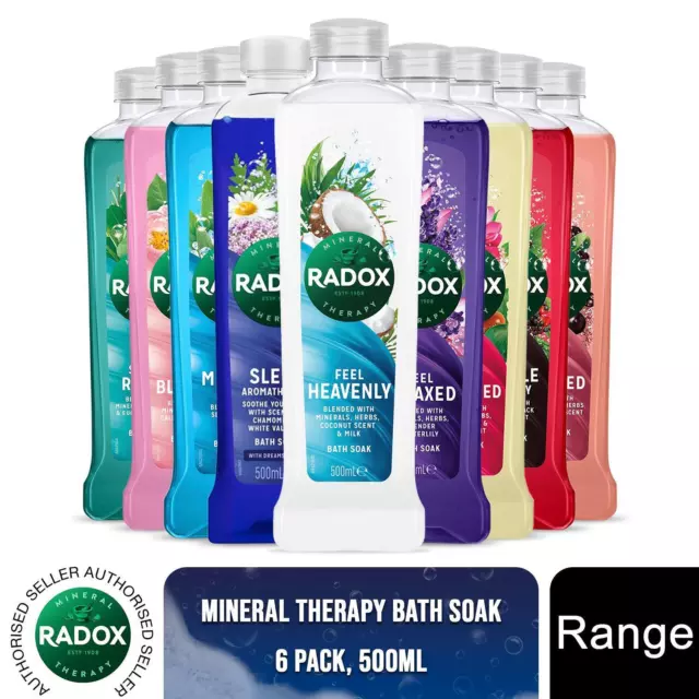 Radox Bath Soak 100% Nature Inspired Fragrances 500ml 6pk, Choose Your Fragrance