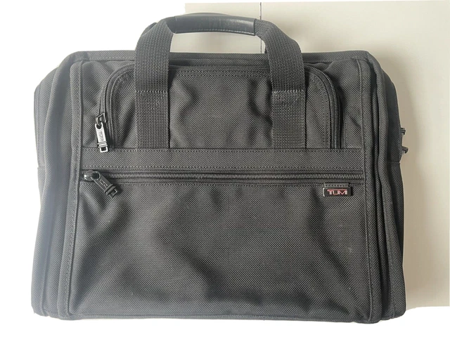 Tumi Alpha Series Slim Deluxe Portfolio Brief BLACK Laptop Briefcase Travel Bag