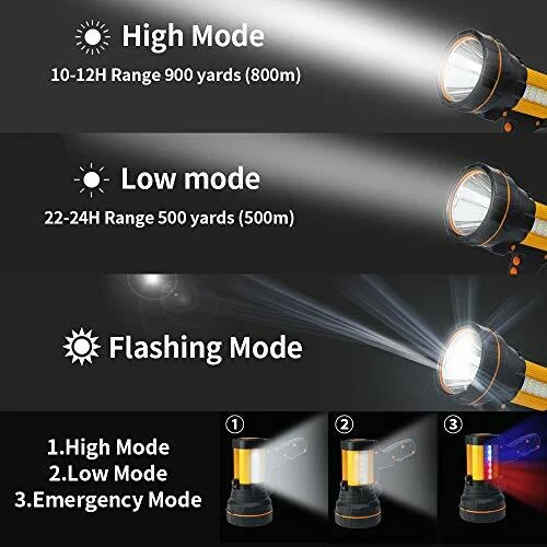 MAYTHANK High Powered LED Torch Super Bright Rechargeable Flashlight Large 4 4