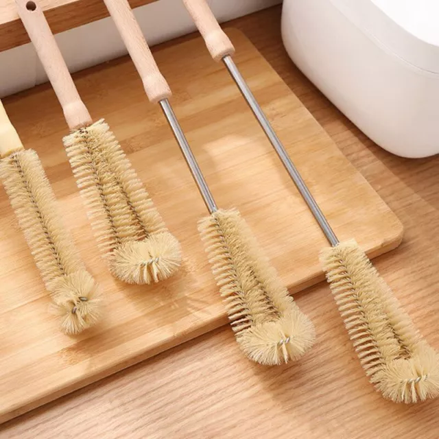 Wooden Handle Bottle Cup Brush Glass Bottle Cleaning Brush Kitchen Accessor-EL