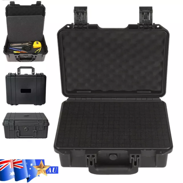 Large Waterproof Hard Plastic Carry Case Tool Camera Storage Box Portable W/Foam