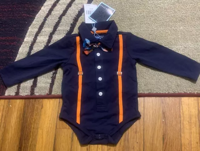 Andy & Evan boys suspenders 6-12 months Body Suit. One Piece NWT