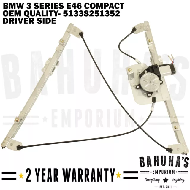 For Bmw 3 Series E46 Compact 2001>2005 Front Right Side Window Regulator & Motor