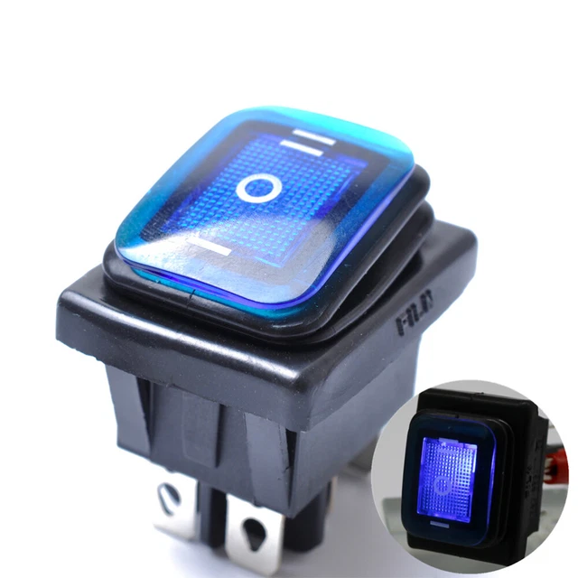 Rocker Interruttore Interruttore On-Off-On 6 12V DC Auto Barca Automobili Impermeabile LED