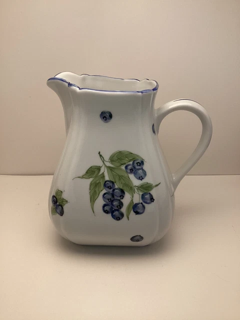 Andrea by Sadek Ceramic Blueberry Pitcher 6.75”