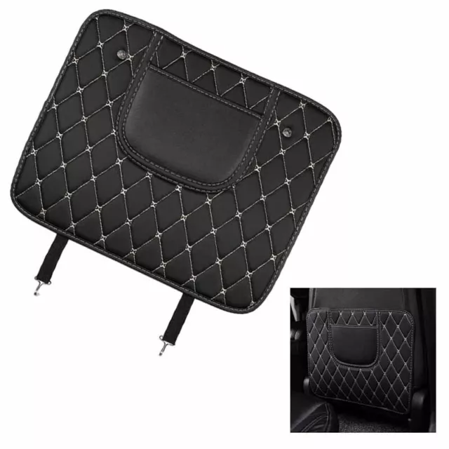 Seat Back Protector Mat Cover Pad Cushion Anti-kick Storage Bag Pocket for Car