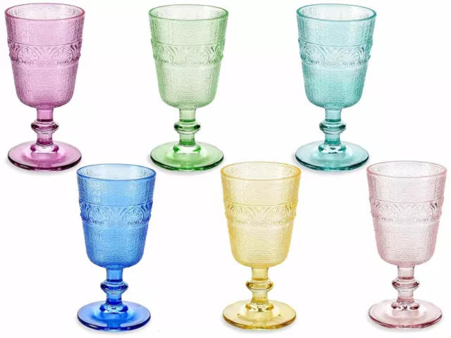 verre a pied  travaillé et coloré