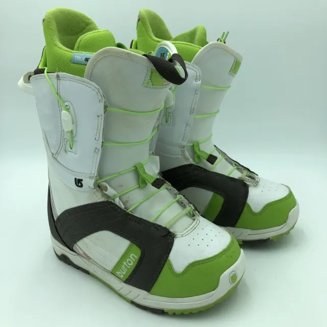 Burton MINT Imprint 1 Womens 7 White Green Speed Lace Snowboard Boots