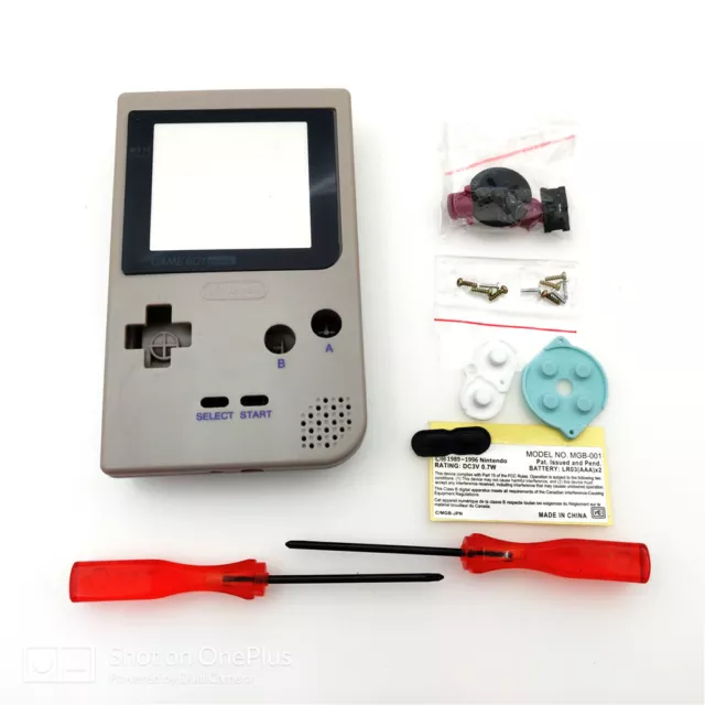 Gray Full Housing Shell Case Kit for Nintendo Game Boy Pocket GBP
