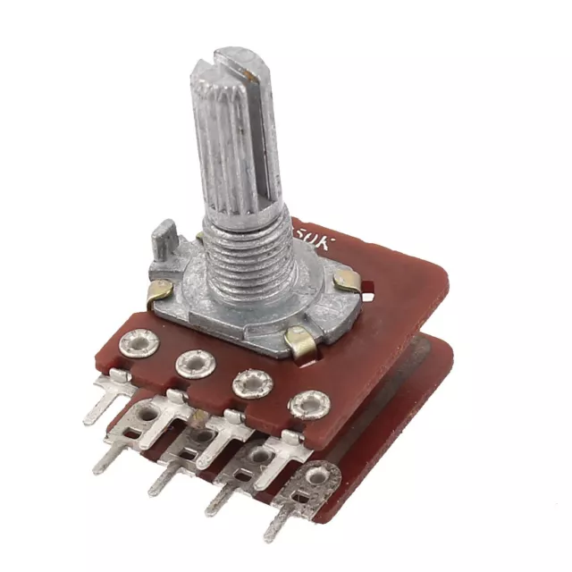 Metall b50K 50K Ohm 8Terminals Audio Dual Linear Taper Potentiometer