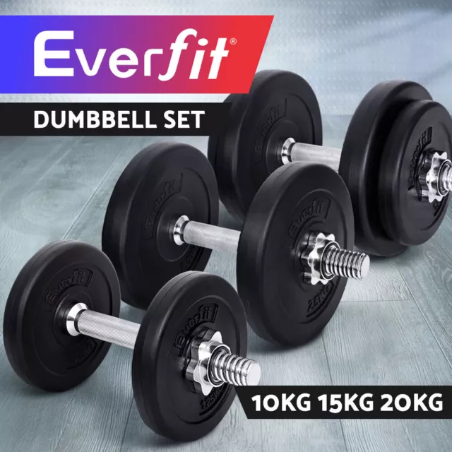 Everfit 10KG/15KG/20KG Dumbbells Dumbbell Set Weight Training Plates Home Gym