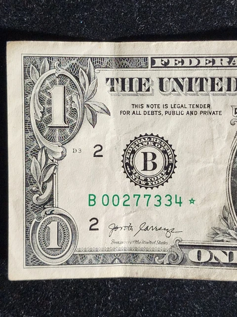 2017  ONE DOLLAR BILL $1 STAR NOTE t3590