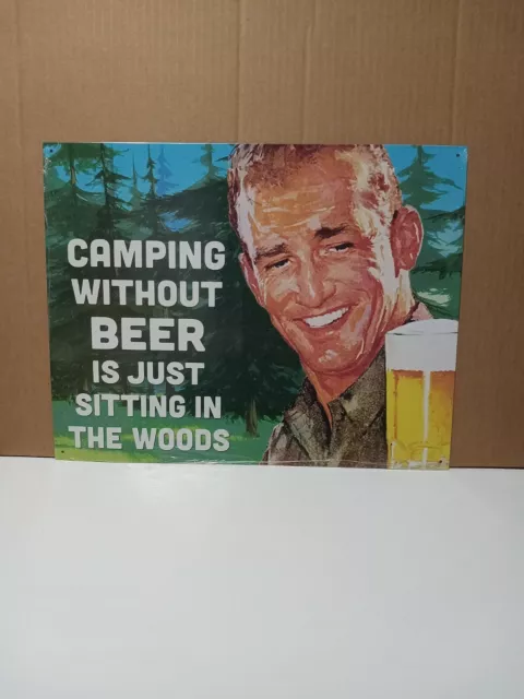 Camping Without Beer Metal  Tin Sign Home Humor Bar Shop Garage Wall Decor