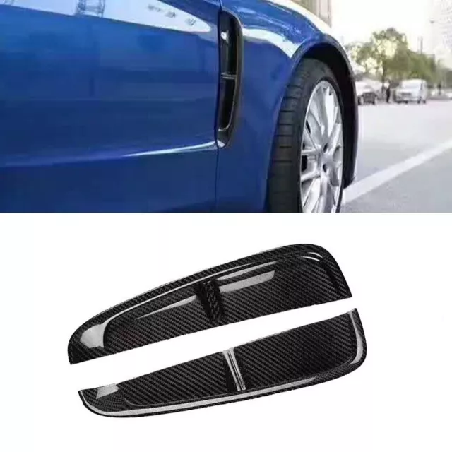 Real Carbon Fiber Side Fender Air Vent Cover Trim For Porsche Panamera 971 17-23