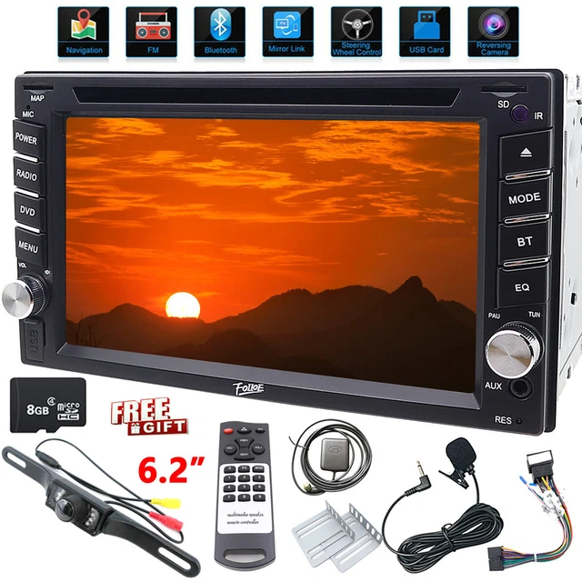 6.2'' Car Stereo 2 DIN Radio Touch Screen GPS NAVI CD DVD Player BT USB Camera