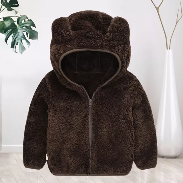 Plush Jacket Thick Zipper Closure Zipper Closure Kids Plush Jacket Kids