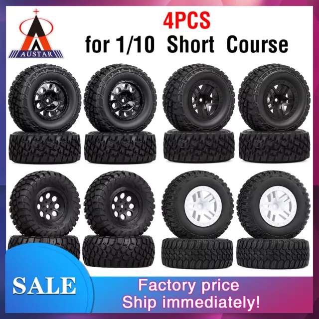 Austar RC Car Rubber Tires Wheel for 1/10 Short Course Truck ARRMA SENTON XLH