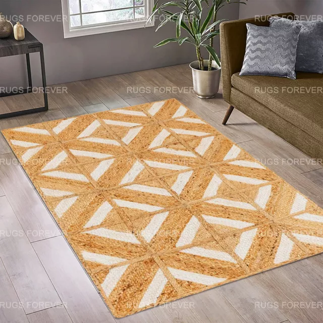 Salle à Manger Jute Naturel Tapis Main Tressé Cuisine Beige Kilim Chemin Zone