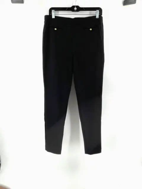 Anne Klein Women's Black Mid Rise Pull On Stretch Career Pants Skinny Size 8