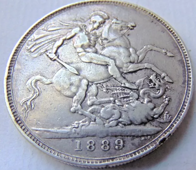 1889 BRITAIN VICTORIA JH Crown silver VERY FINE, #3.4