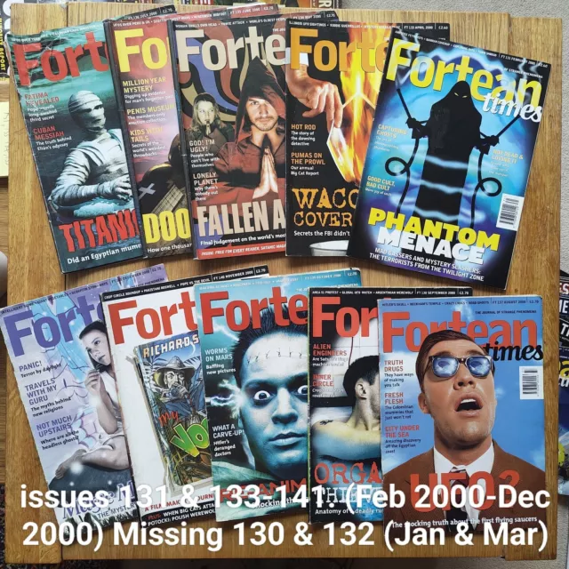 Fortean Times Magazine 131-141 Feb 2000-Dec 2000 excl 130, Jan & 132 Mar