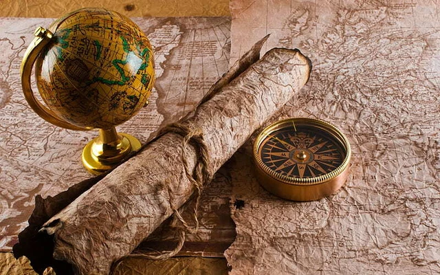 TOILE TABLEAUX carte du monde ancienne 50X70 CM - FR
