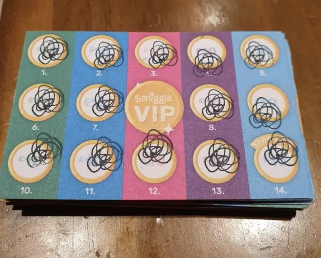 SMIGGLES LOYALTY CARDS X 8  Stamped