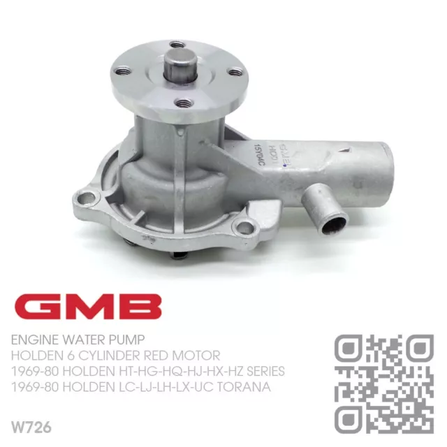 Gmb Water Pump 161-186-202 6 Cyl Red Engine [1969-80 Holden Ht-Hg-Hq-Hj-Hx-Hz]