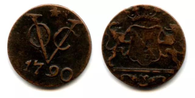 Utrecht issue copper duit issued by VOC (the Dutch East India Company), 1790, Du